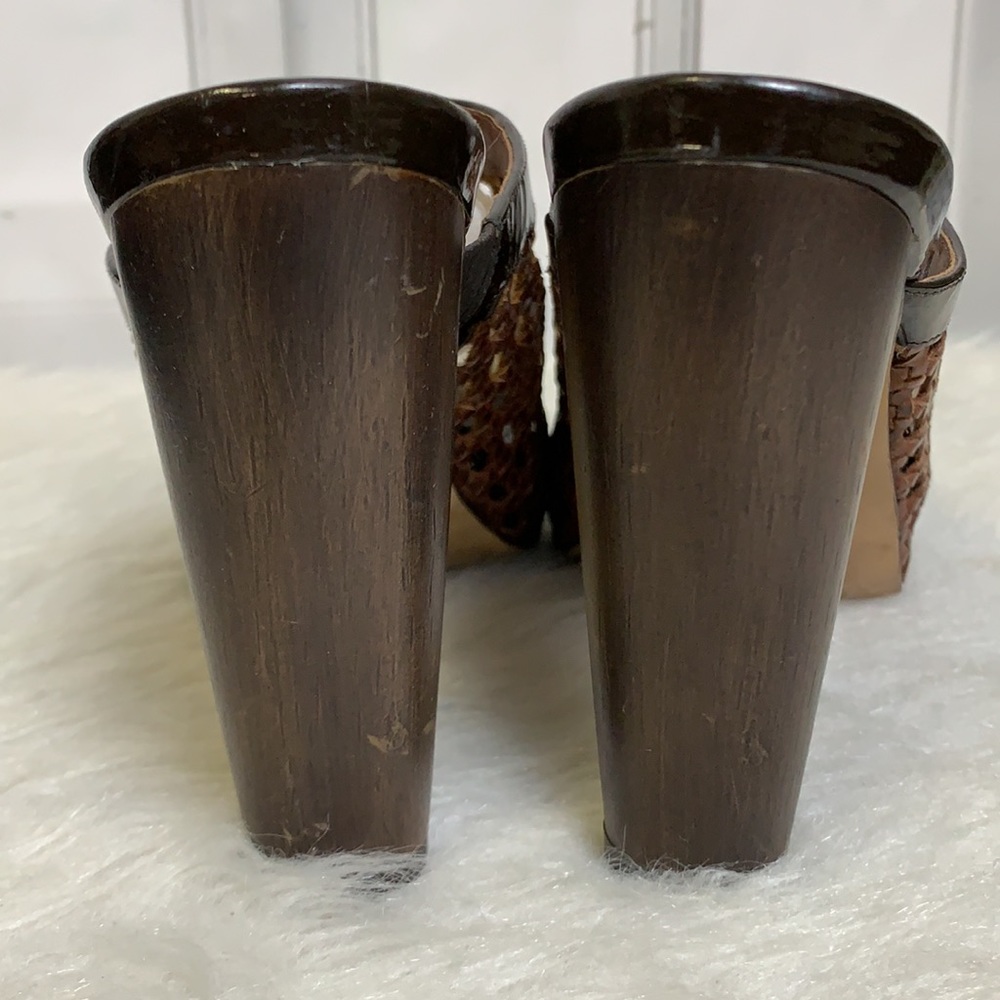 Cole Haan Brown Peep Toe Heels - Picture 3 of 13